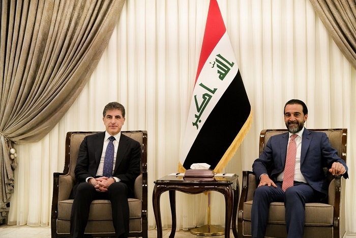 President Nechirvan Barzani meets with Mohamed al-Halbousi