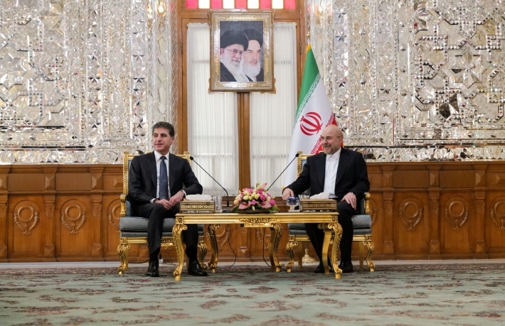 رئيس إقليم كوردستان يجتمع مع رئيس البرلمان الإيراني