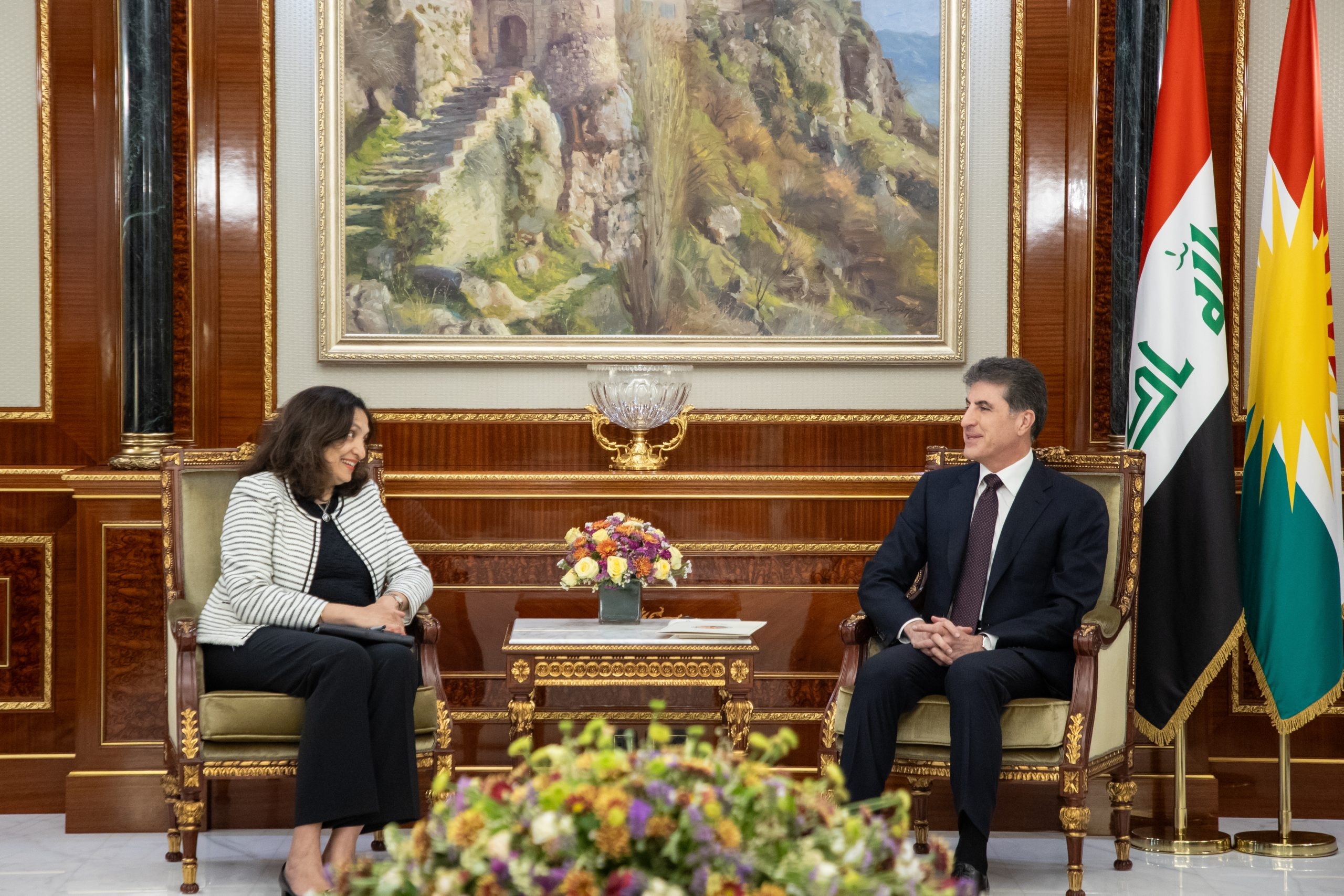 President Nechirvan Barzani meets with a delegation from the US State Department