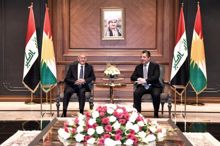 رئيس حكومة كوردستان ورئيس جمهورية العراق يتفقان ضرورة احترام مبادىء النظام الاتحادي والكيان الدستوري لاقليم كوردستان