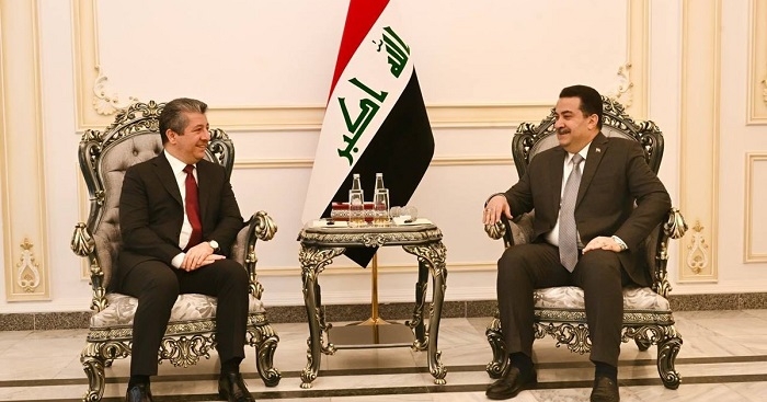 Kurdistan PM Masrour Barzani Meets with Iraqi PM Mohammed Al-Sudani in Baghdad