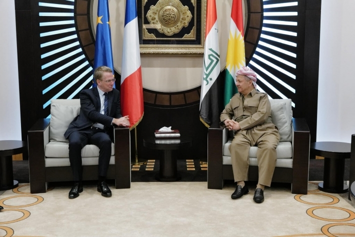 بحثا الأوضاع السياسية والأمنية في العراق.. الرئيس بارزاني يستقبل السفير الفرنسي لدى بغداد
