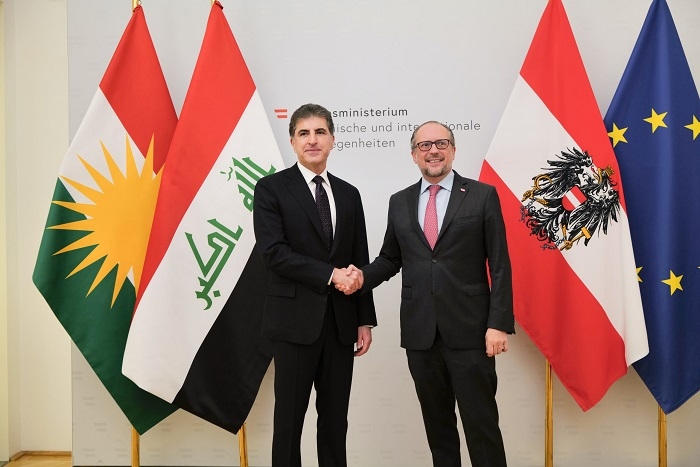 President Nechirvan Barzani meets with Foreign Minister of Austria