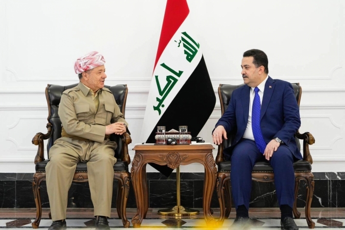 الرئيس بارزاني يجتمع مع رئيس الوزراء العراقي