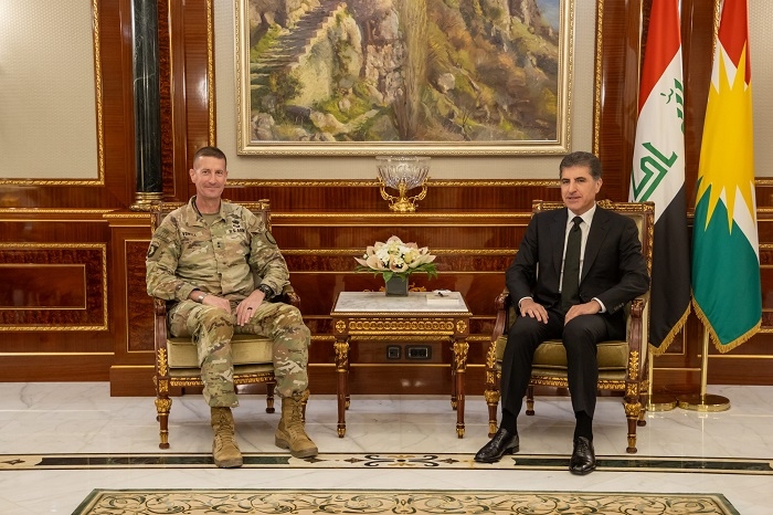 President Nechirvan Barzani meets with the Commander of the Combined Joint Task Force