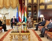 Kurdish Leader Masoud Barzani Meets Austrian Ambassador in Salahaddin