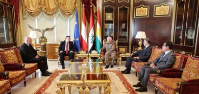 Kurdish Leader Masoud Barzani Meets Austrian Ambassador in Salahaddin