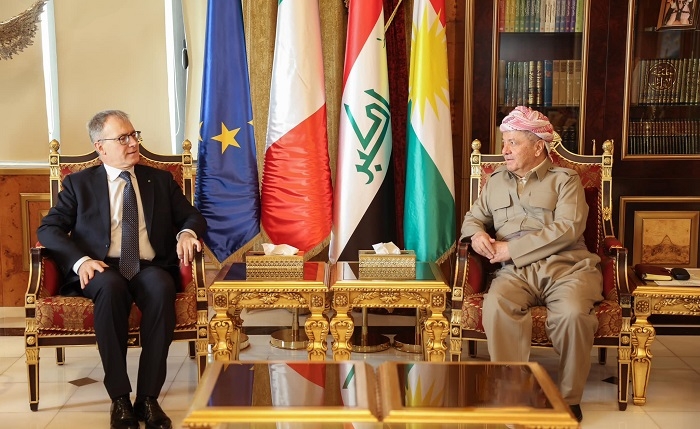 KDP President Masoud Barzani Meets with Italian Ambassador in Pirmam