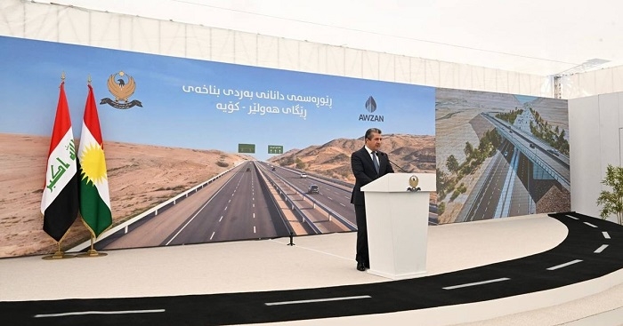 Prime Minister Masrour Barzani Lays Foundation Stone for Erbil-Koya Road