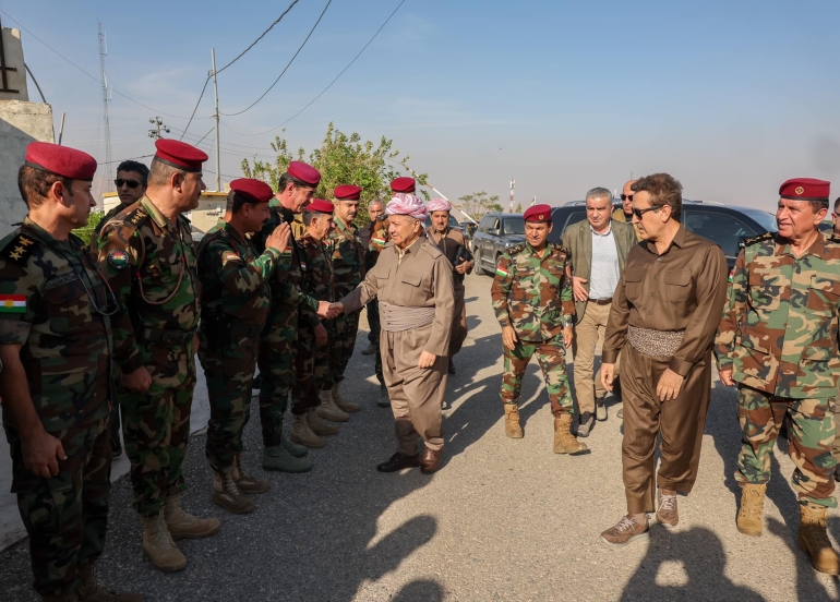 سەرۆک بارزانی سەردانی سەنگەرەکانی هێزی پێشمەرگەی کوردستان دەکات