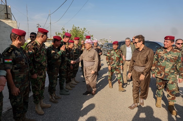 President Massoud Barzani Visits Peshmerga Forces to Assess Security Situation