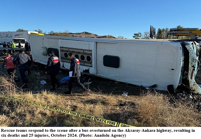 Six Dead, Dozens Injured in Bus Accident in Central Turkey