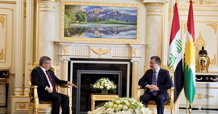 Prime Minister Masrour Barzani receives former Türkiye Prime Minister Ahmet Davutoğlu