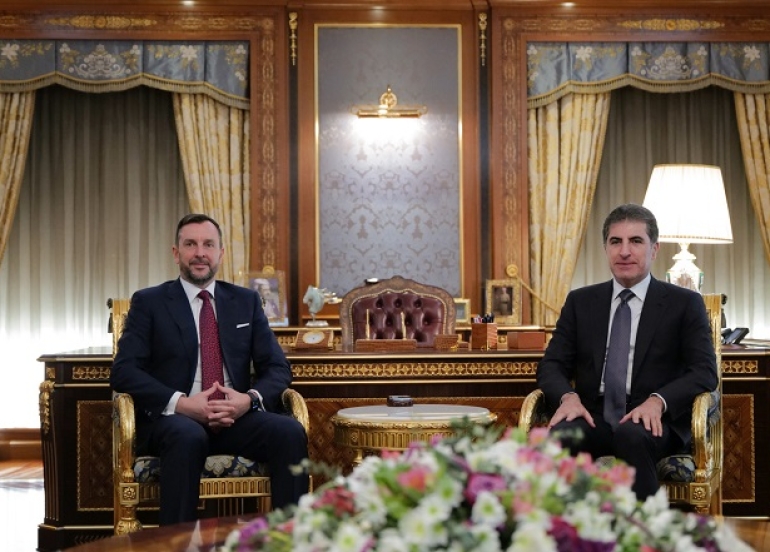 President Nechirvan Barzani receives the new Ambassador of Italy