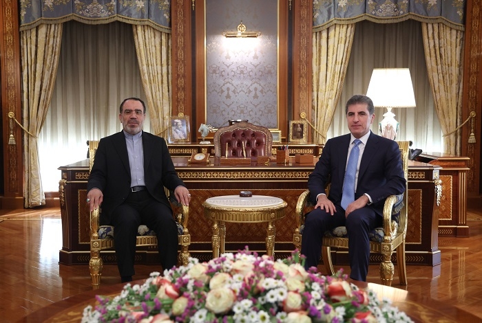 President Nechirvan Barzani welcomes the New Consul General of Iran