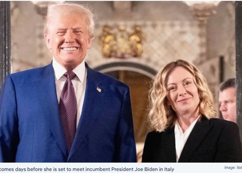 Italian Prime Minister Giorgia Meloni Meets US President-Elect Donald Trump in Florida