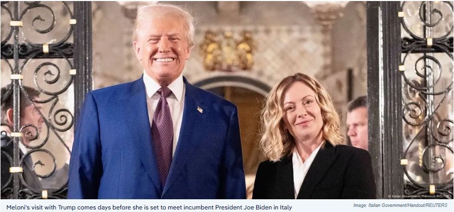 Italian Prime Minister Giorgia Meloni Meets US President-Elect Donald Trump in Florida