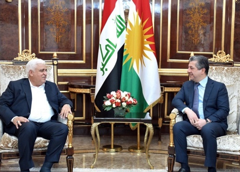 Prime Minister Masrour Barzani and Falih al-Fayyadh Discuss Security and Regional Cooperation