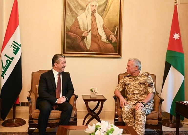 Prime Minister Masrour Barzani Meets the King of Jordan