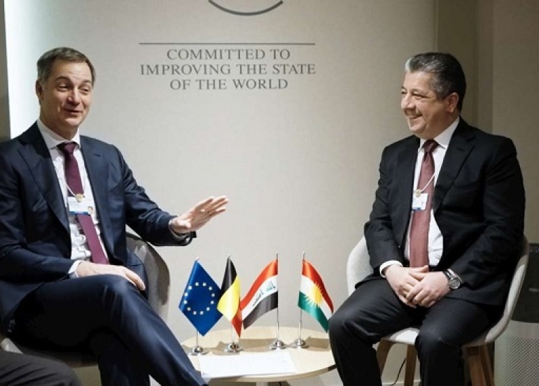 KRG Prime Minister Meets Belgian Prime Minister at Davos Forum