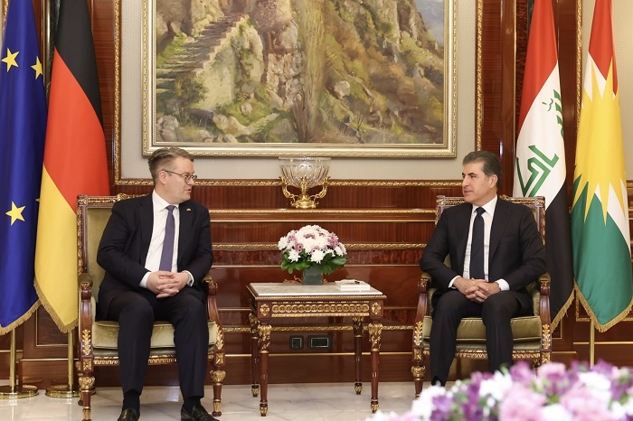 President Nechirvan Barzani meets German Minister of State Dr. Tobias Lindner