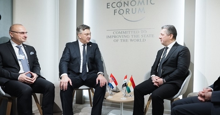 Prime Minister of Kurdistan Region Concludes Davos Meetings with Croatian Prime Minister