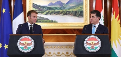 President Nechirvan Barzani and President Emmanuel Macron discuss developments in the region