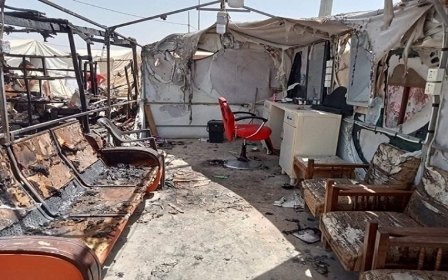 أضرار مادية في حريق بمخيم للنازحين من شنگال في دهوك  