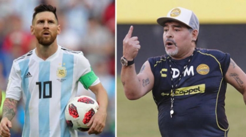 مارادونا ينصح ميسي بترك المنتخب الأرجنتيني 