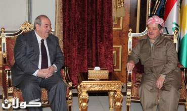 رئيس إقليم كوردستان يستقبل رئيس إئتلاف العراقية والوفد المرافق له