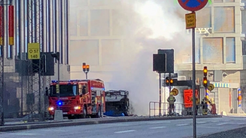 انفجار حافلة وسط ستوكهولم