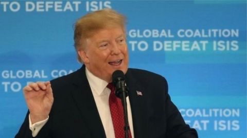 دونالد ترامب: سنعلن الأسبوع القادم السيطرة الكاملة على أرض خلافة تنظيم الدولة الإسلامية