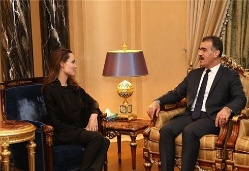 UNHCR Special Envoy Angelina Jolie thanks KRG for support to Syrian refugees