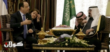 Hollande in Saudi Arabia for talks on Mideast crises, trade ties