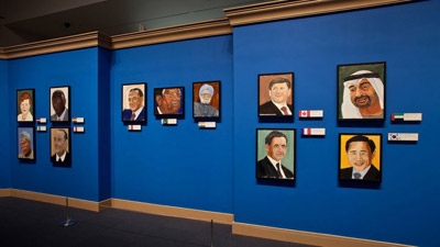 George W. Bush unveils his paintings of world leaders