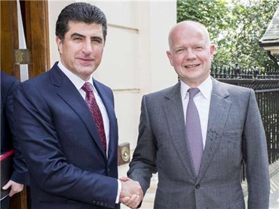 Prime Minister Barzani and UK Foreign Secretary Hague discuss bilateral ties