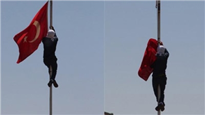 Turkish authorities condemn flag removal in Diyarbakır