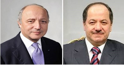 President Barzani and French FM Discuss Political Developments in Iraq 