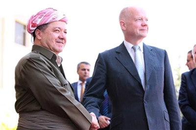 President Barzani Welcomes UK Foreign Secretary William Hague in Salahaddin 