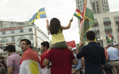 Kurds in Sweden Rally for Independence 