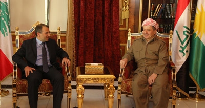 President Masoud Barzani Welcomes Lebanese Foreign Minister 
