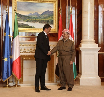 Italian PM Renzi Visits Erbil, Meets President Barzani 