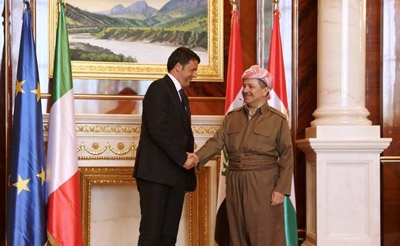 Italy's Prime Minister visits Erbil and reiterates decision to provide weapons and humanitarian support