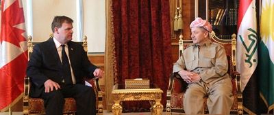 President Barzani Welcomes Canada Foreign Minister Baird 