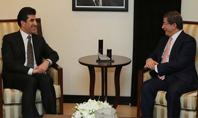 Prime Minister Barzani and Turkish Prime Minister Davutoglu discuss security and humanitarian situation