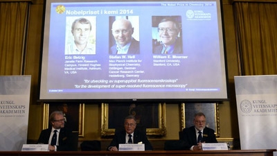 Americans Betzig and Moerner, Germany's Hell win Nobel Chemistry Prize