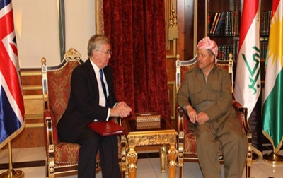 President Barzani Meets UK's Secretary of State for Defense‏ 