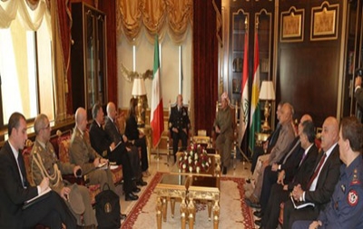 President Barzani Receives Italian Military Delegation