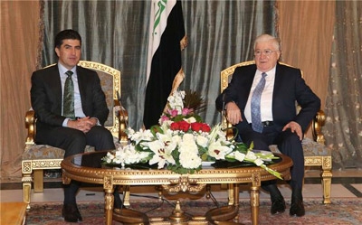 Iraq's President receives PM Barzani and his accompanying delegation