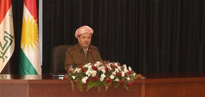 President Barzani receives returned Peshmergas after 36 days of fighting in Kobane